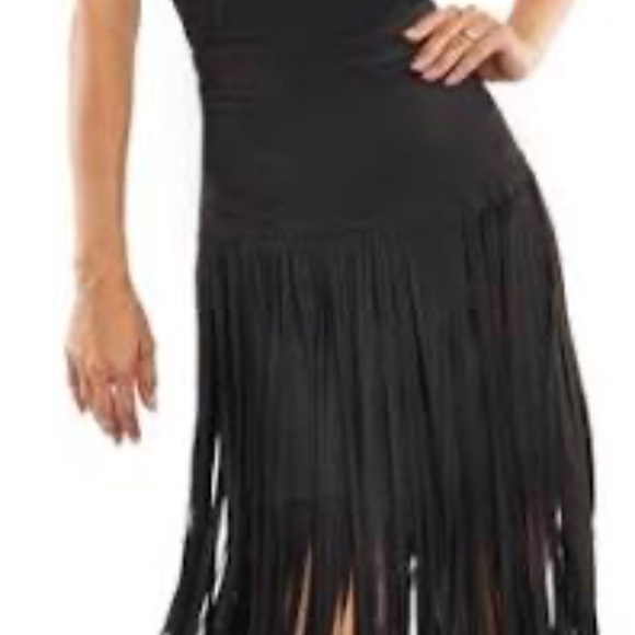 NWT Pinto Ranch Adore Western Faux Suede Long Fringe Skirt Size XL Black - Picture 2 of 13